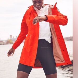 Athleta Orange “Forecast” Rain Coat Small